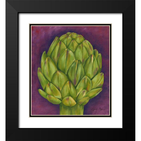 Artichoke Black Modern Wood Framed Art Print with Double Matting by Goldberger, Jennifer