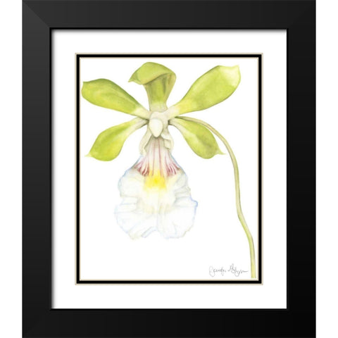 Small Orchid Beauty I Black Modern Wood Framed Art Print with Double Matting by Goldberger, Jennifer