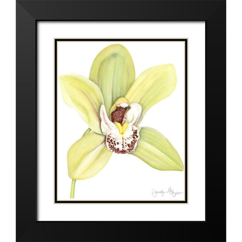 Small Orchid Beauty II Black Modern Wood Framed Art Print with Double Matting by Goldberger, Jennifer