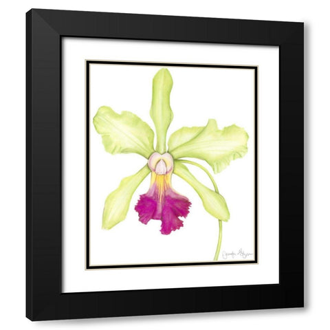 Small Orchid Beauty III Black Modern Wood Framed Art Print with Double Matting by Goldberger, Jennifer