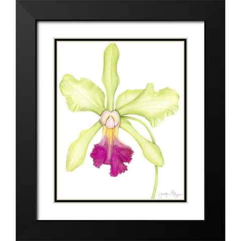 Small Orchid Beauty III Black Modern Wood Framed Art Print with Double Matting by Goldberger, Jennifer