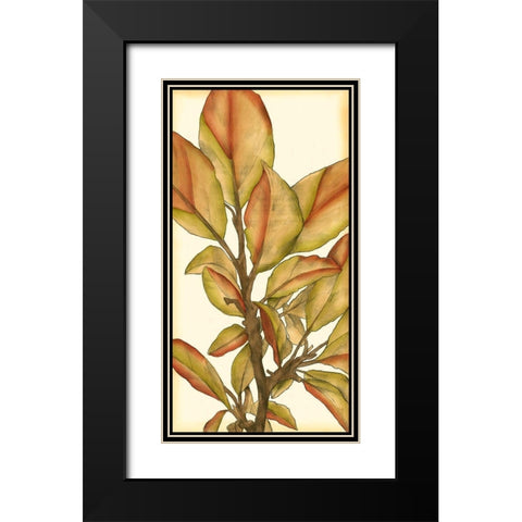 Small Gilded Leaves I Black Modern Wood Framed Art Print with Double Matting by Goldberger, Jennifer