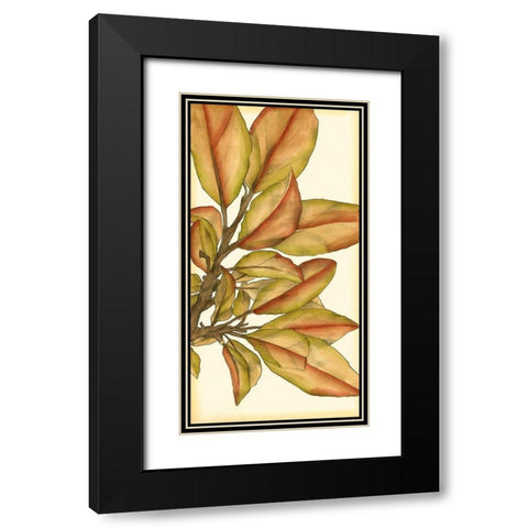 Small Gilded Leaves II Black Modern Wood Framed Art Print with Double Matting by Goldberger, Jennifer