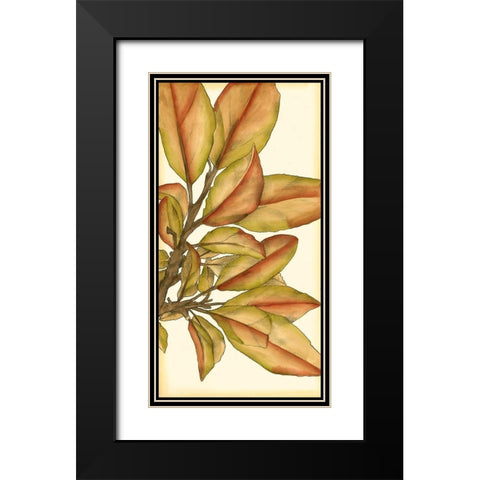 Small Gilded Leaves II Black Modern Wood Framed Art Print with Double Matting by Goldberger, Jennifer