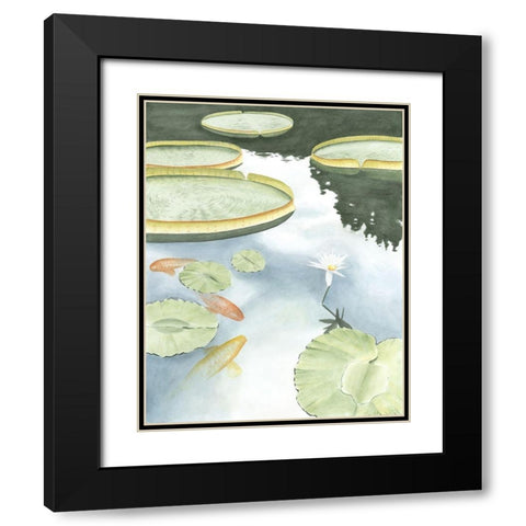 Koi Reflection I Black Modern Wood Framed Art Print with Double Matting by Zarris, Chariklia