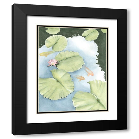 Koi Reflection II Black Modern Wood Framed Art Print with Double Matting by Zarris, Chariklia