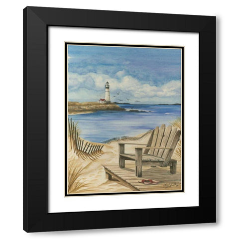 Lighthouse View I Black Modern Wood Framed Art Print with Double Matting by Throckmorton, Jay