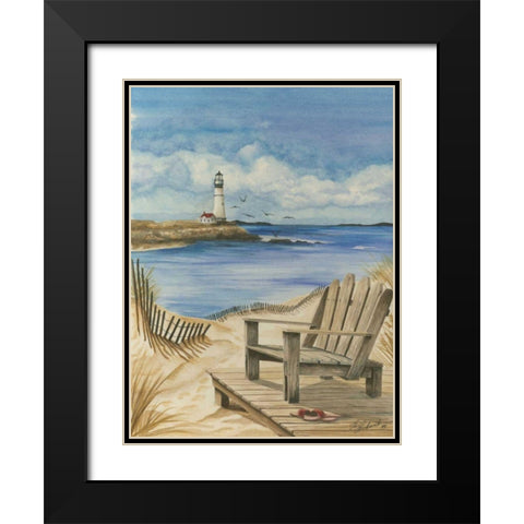 Lighthouse View I Black Modern Wood Framed Art Print with Double Matting by Throckmorton, Jay