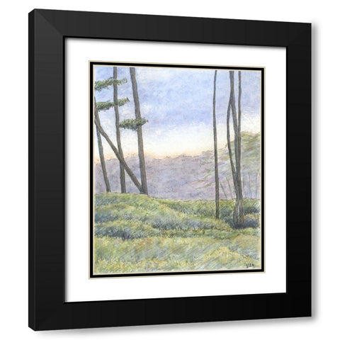 Tranquil Horizon II Black Modern Wood Framed Art Print with Double Matting by Roper, Virginia A.