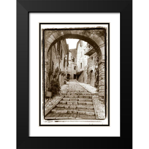 Village Passageway Black Modern Wood Framed Art Print with Double Matting by DeNardo, Laura