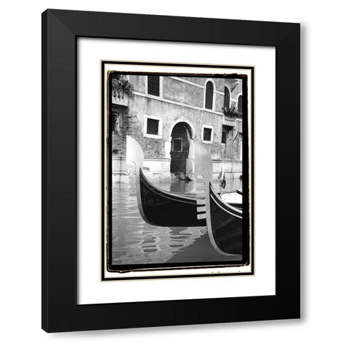Resting Gondolas Black Modern Wood Framed Art Print with Double Matting by DeNardo, Laura