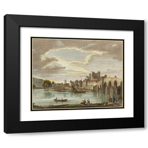 Castle at Wexford Black Modern Wood Framed Art Print with Double Matting by Sandby, P.