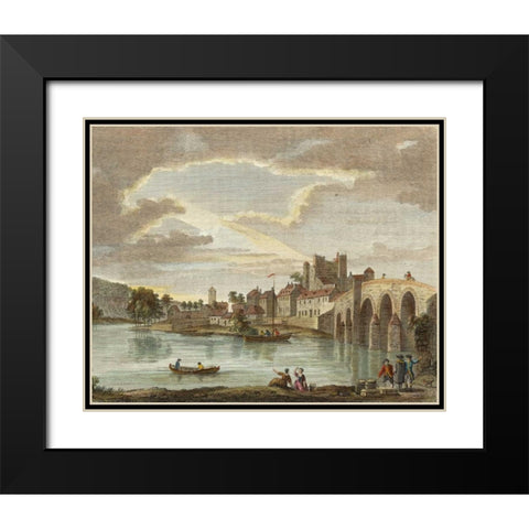 Castle at Wexford Black Modern Wood Framed Art Print with Double Matting by Sandby, P.