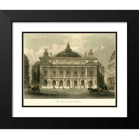 The Grand Opera House, Paris Black Modern Wood Framed Art Print with Double Matting by Allom, T.