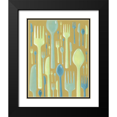 Spring Cutlery II Black Modern Wood Framed Art Print with Double Matting by Lam, Vanna