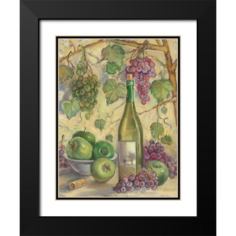 Wine with Apples Black Modern Wood Framed Art Print with Double Matting by Kasun, Theresa