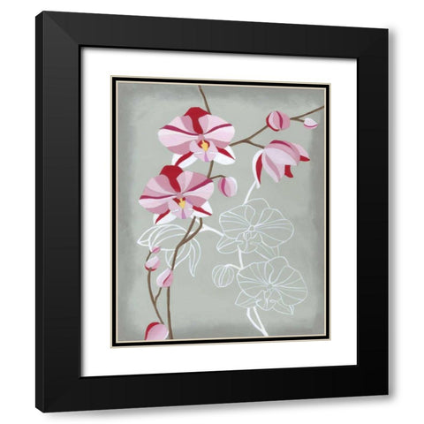 Floral Echo I Black Modern Wood Framed Art Print with Double Matting by Lam, Vanna