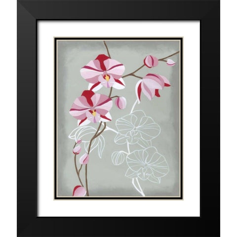 Floral Echo I Black Modern Wood Framed Art Print with Double Matting by Lam, Vanna