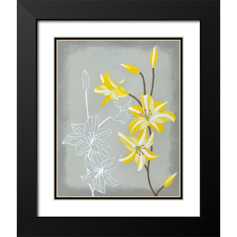 Floral Echo II Black Modern Wood Framed Art Print with Double Matting by Lam, Vanna
