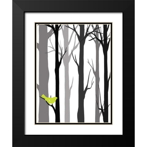 Forest Silhouette I Black Modern Wood Framed Art Print with Double Matting by Vess, June Erica