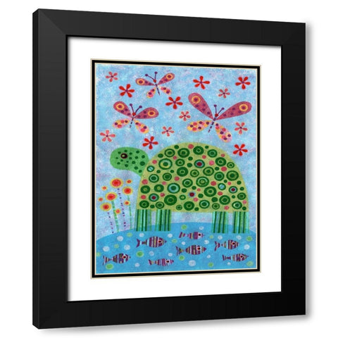 Turtle Pond Black Modern Wood Framed Art Print with Double Matting by Conway, Kim