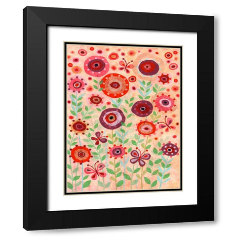 Flower Flight Black Modern Wood Framed Art Print with Double Matting by Conway, Kim