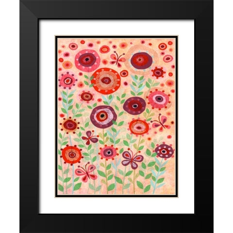 Flower Flight Black Modern Wood Framed Art Print with Double Matting by Conway, Kim