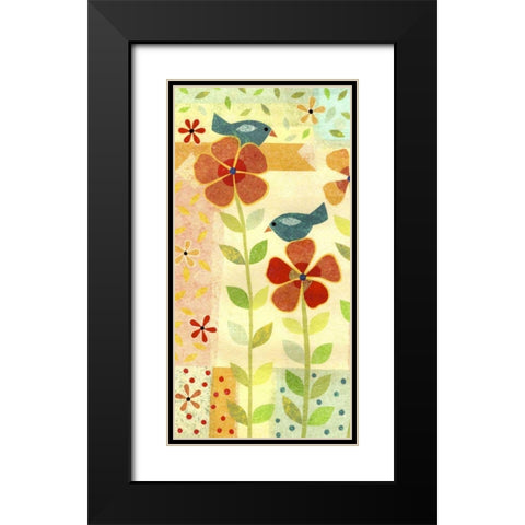 Little Birds I Black Modern Wood Framed Art Print with Double Matting by Conway, Kim
