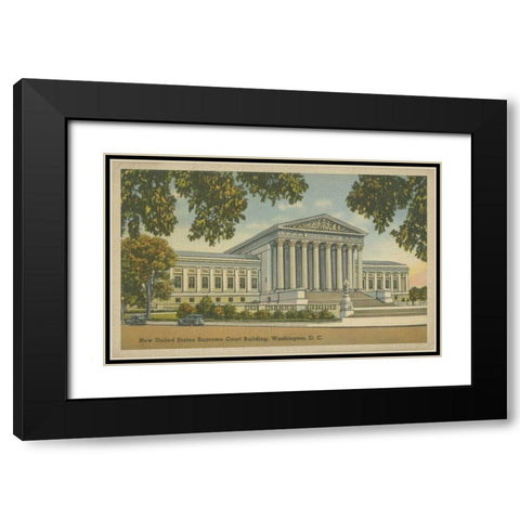 Supreme Court Building, Wash, D.C. Black Modern Wood Framed Art Print with Double Matting by Unknown