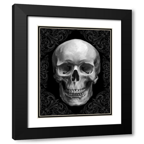 Glam Skull Black Modern Wood Framed Art Print with Double Matting by Harper, Ethan