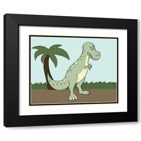 Prehistoric Playtime I Black Modern Wood Framed Art Print with Double Matting by Ilosky, Pam