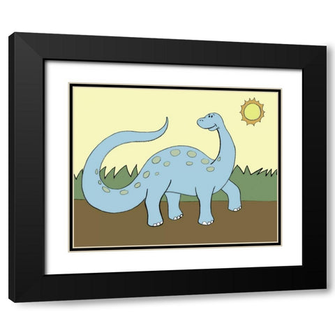 Prehistoric Playtime IV Black Modern Wood Framed Art Print with Double Matting by Ilosky, Pam