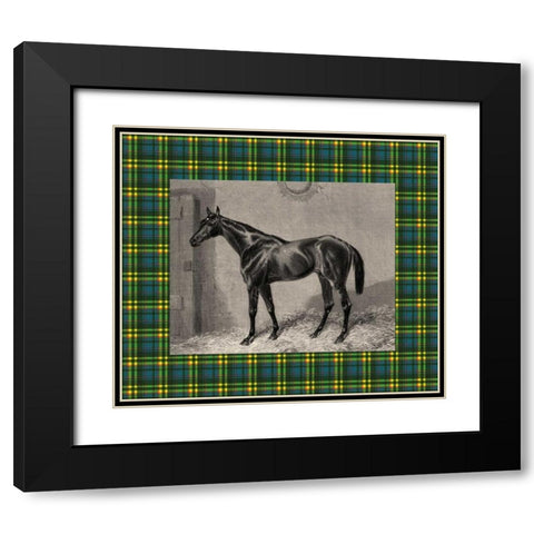 Equestrian Plaid II Black Modern Wood Framed Art Print with Double Matting by Hacker, E.