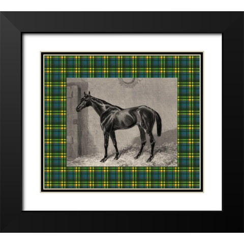 Equestrian Plaid II Black Modern Wood Framed Art Print with Double Matting by Hacker, E.