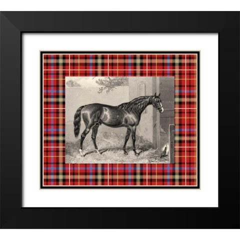 Equestrian Plaid III Black Modern Wood Framed Art Print with Double Matting by Hacker, E.