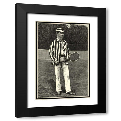 Harpers Weekly Tennis I Black Modern Wood Framed Art Print with Double Matting by Unknown