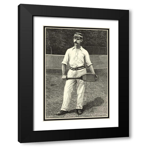 Harpers Weekly Tennis II Black Modern Wood Framed Art Print with Double Matting by Unknown