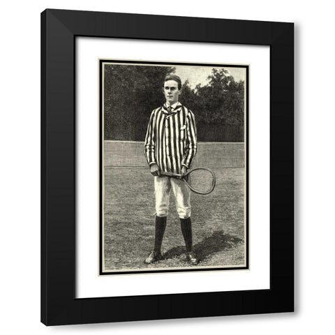 Harpers Weekly Tennis III Black Modern Wood Framed Art Print with Double Matting by Unknown