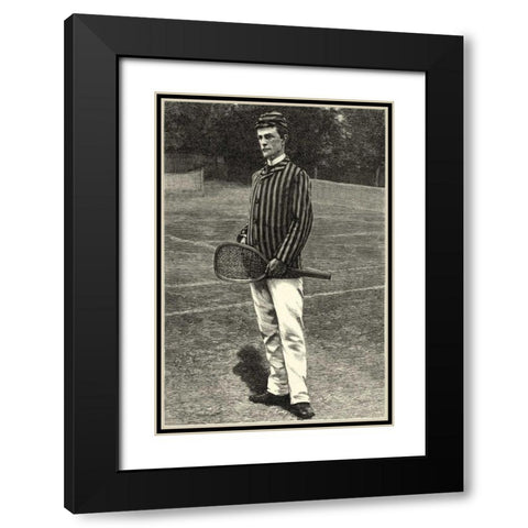 Harpers Weekly Tennis IV Black Modern Wood Framed Art Print with Double Matting by Unknown