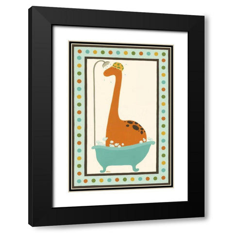 Rub-A-Dub Dino I Black Modern Wood Framed Art Print with Double Matting by Vess, June Erica