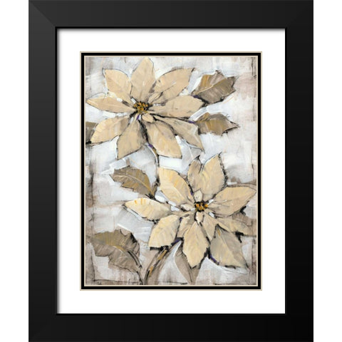 Poinsettia Study II Black Modern Wood Framed Art Print with Double Matting by OToole, Tim