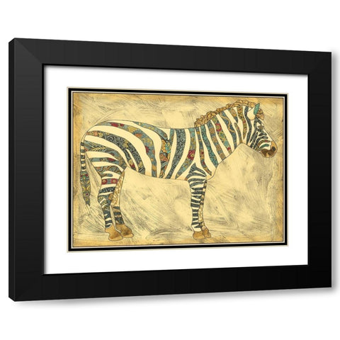 Royal Zebra Black Modern Wood Framed Art Print with Double Matting by Zarris, Chariklia