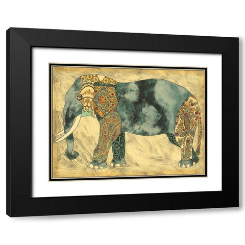 Royal Elephant Black Modern Wood Framed Art Print with Double Matting by Zarris, Chariklia
