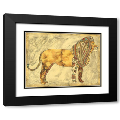 Royal Lion Black Modern Wood Framed Art Print with Double Matting by Zarris, Chariklia