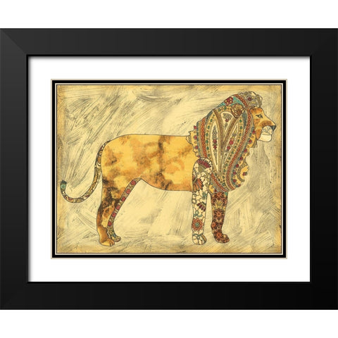 Royal Lion Black Modern Wood Framed Art Print with Double Matting by Zarris, Chariklia