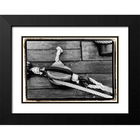 Ship Shape V Black Modern Wood Framed Art Print with Double Matting by DeNardo, Laura