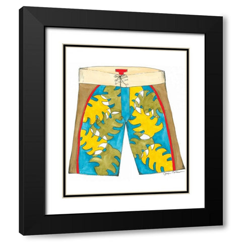 Surf Shorts I Black Modern Wood Framed Art Print with Double Matting by Unknown