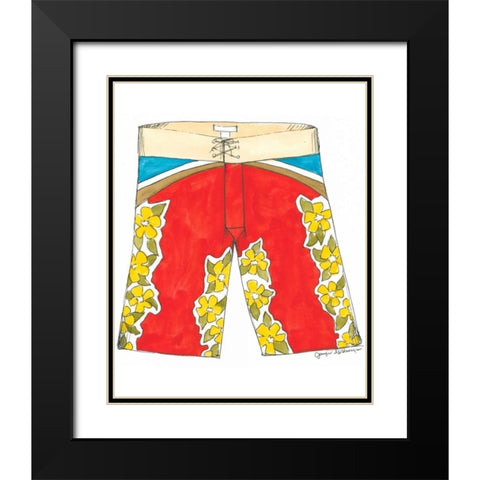 Surf Shorts II Black Modern Wood Framed Art Print with Double Matting by Unknown