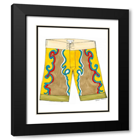 Surf Shorts III Black Modern Wood Framed Art Print with Double Matting by Unknown