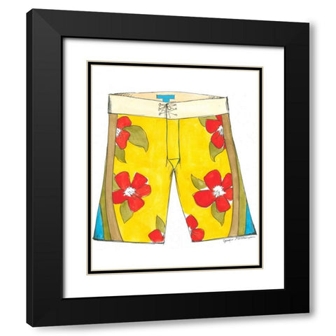 Surf Shorts IV Black Modern Wood Framed Art Print with Double Matting by Unknown
